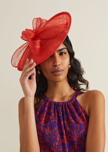 Phase Eight Bow Detail Oval Fascinator Hats Red Australia | QH4926538